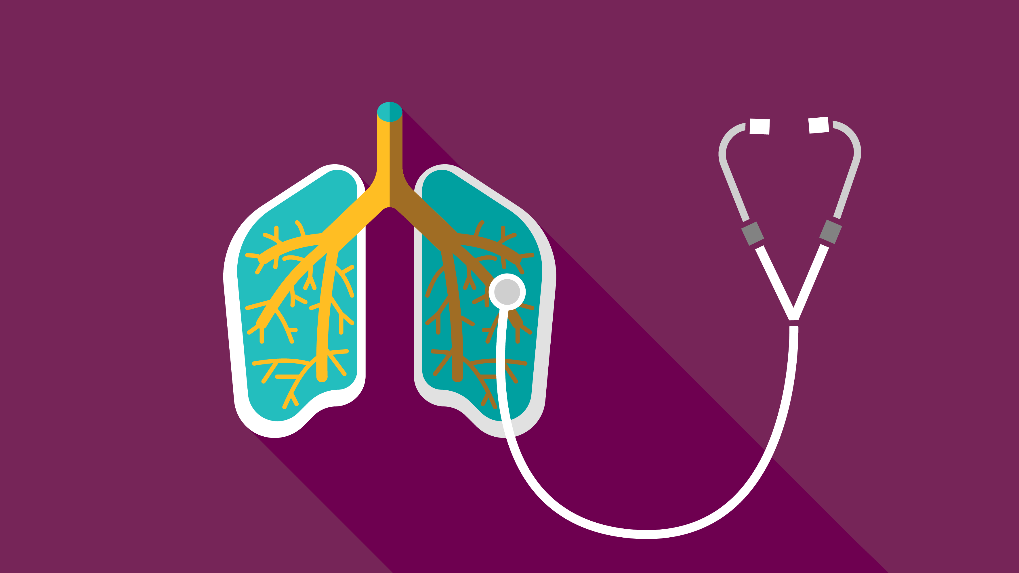 Lungs with stethoscope