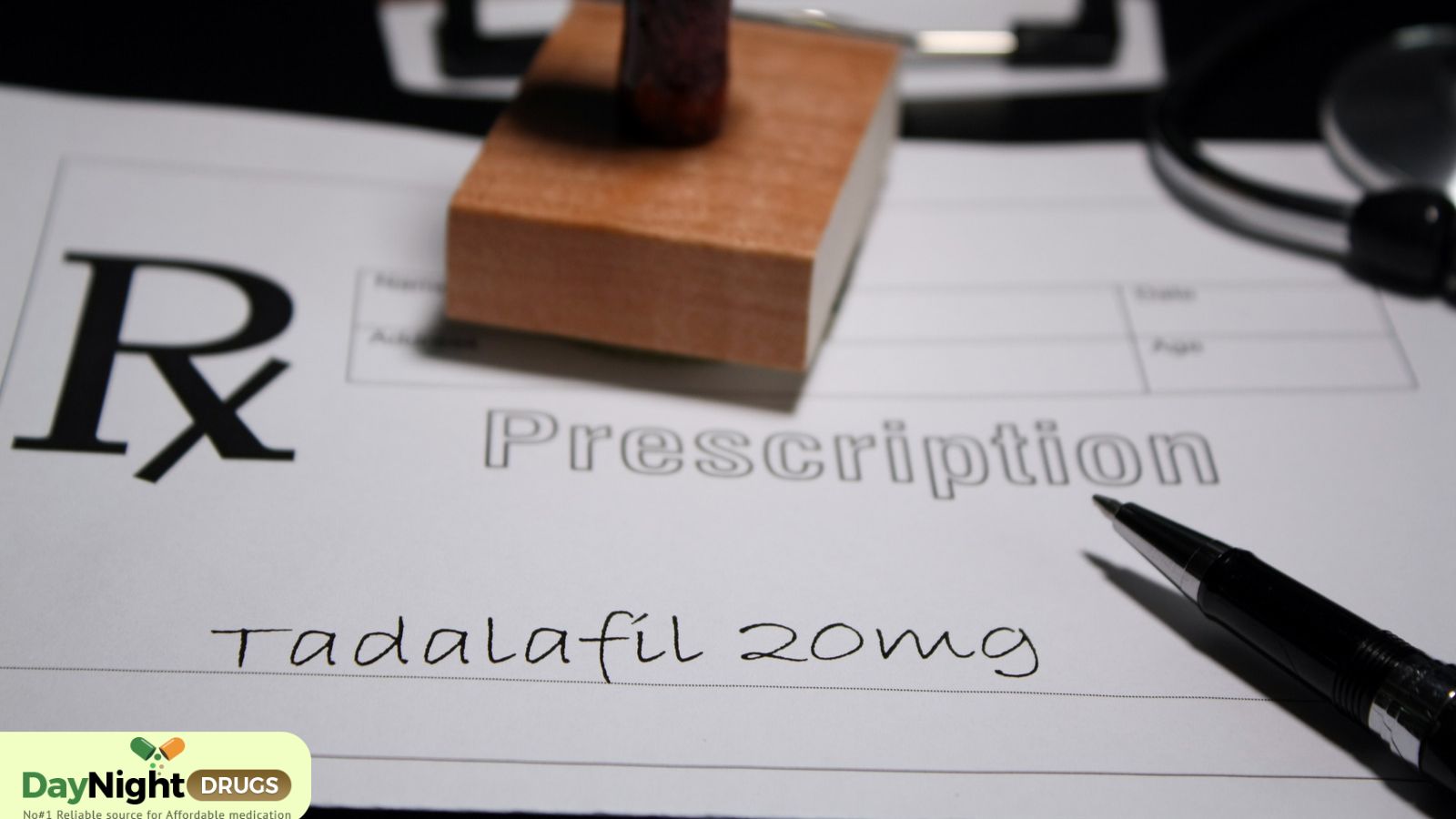 A prescription of Tadalafil 20mg medication