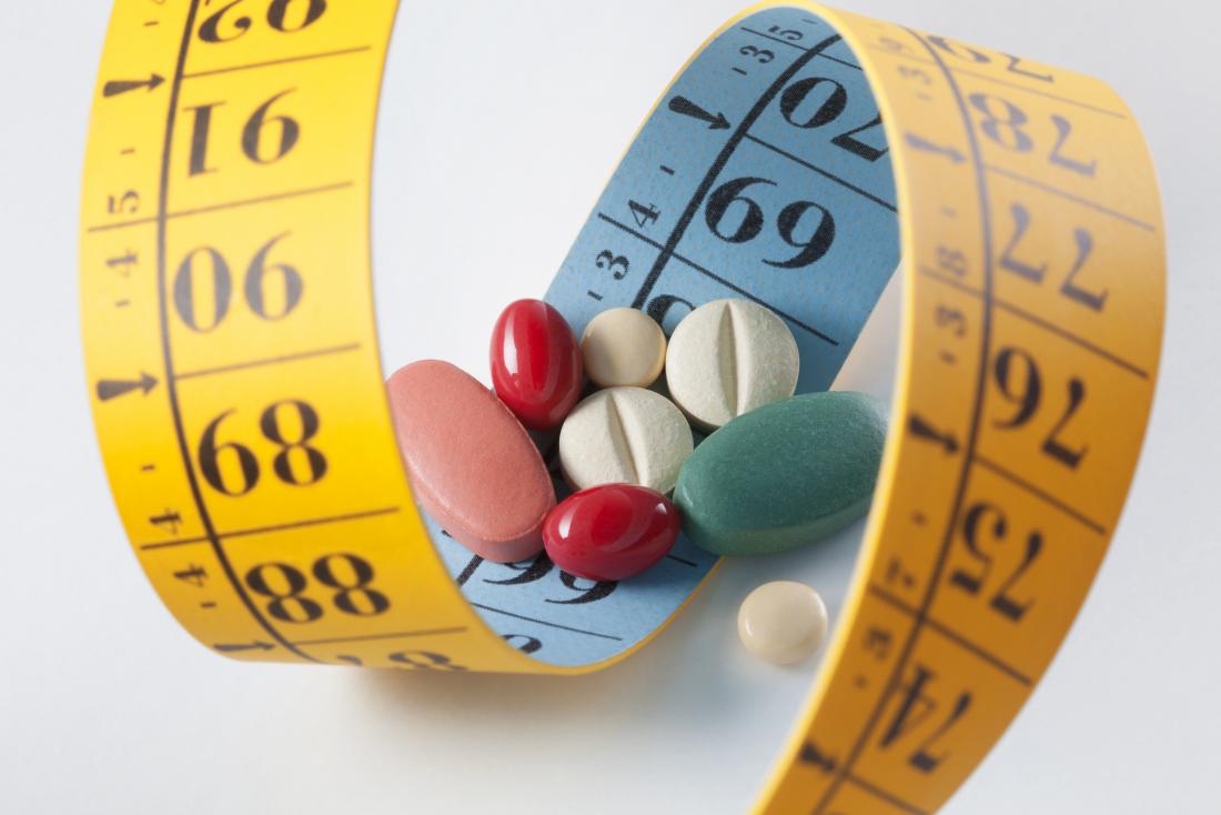 Weight loss pills and inch tape