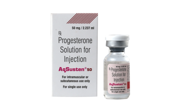 A box and a vial of Progesterone Injection
