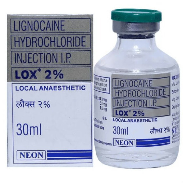 A pack and a vial of generic Lidocaine Injection