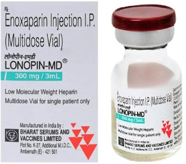 A pack and a vial of Enoxaparin (300mg/3ml) Injection