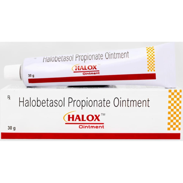 A pack and a tube of Generic Halobetasol (0.05%) Ointment