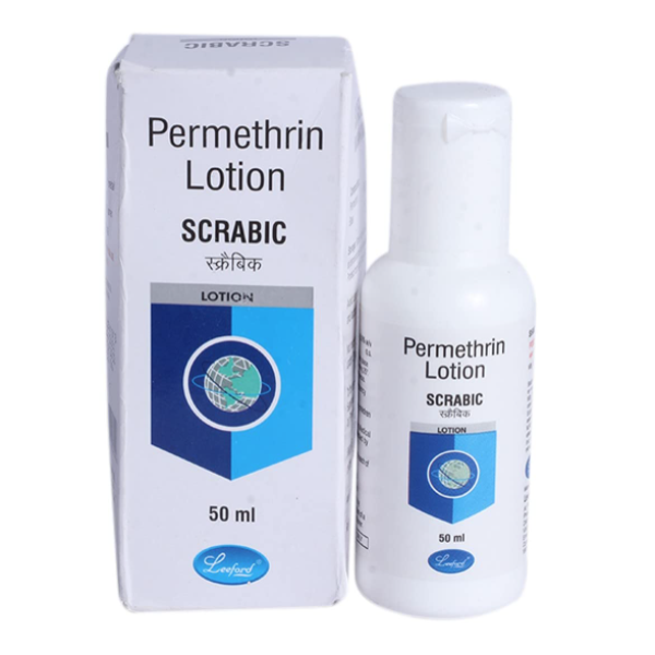 A box and a bottle of Generic Permethrin (5%) Lotion