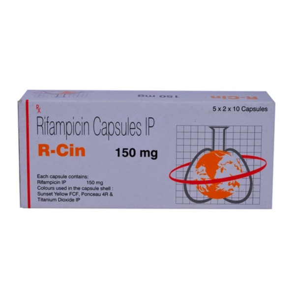 A box of Rifampicin (150mg) Capsule
