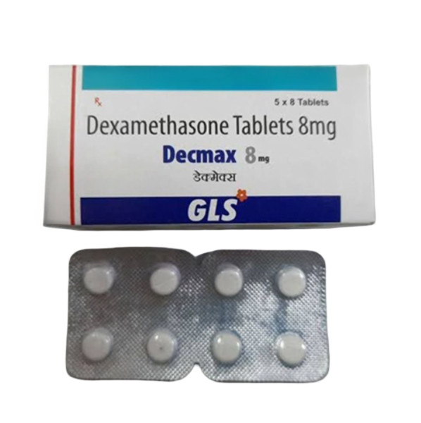 A box and strips of Generic Dexamethasone (8mg) Tablet