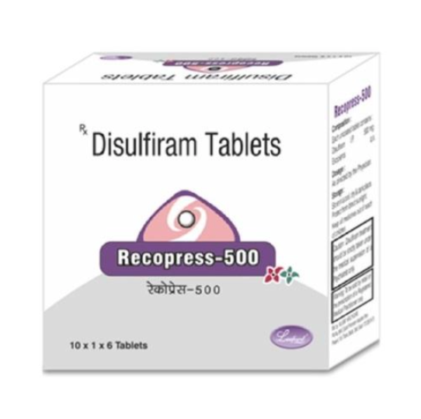 A box of generic Disulfiram (500mg) Tablet