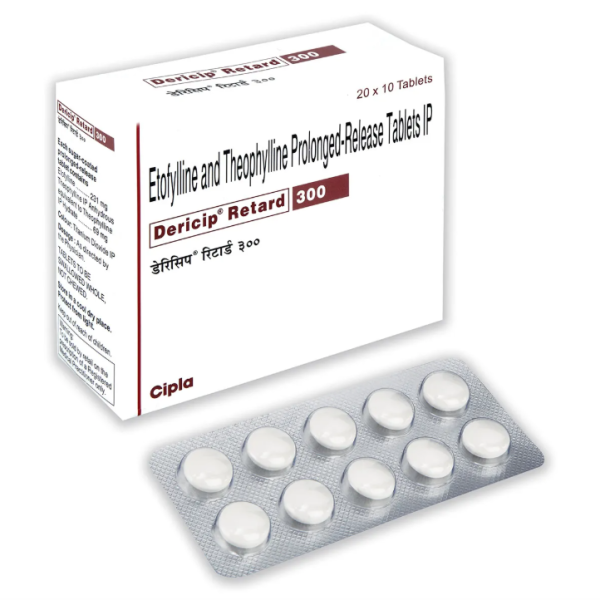 A box and a strip of Generic Etofylline (231mg) + Theophylline (69mg) Tablets