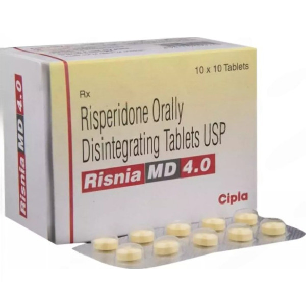 A box and a strip of Risperidone (1mg) MD Generic Tablet