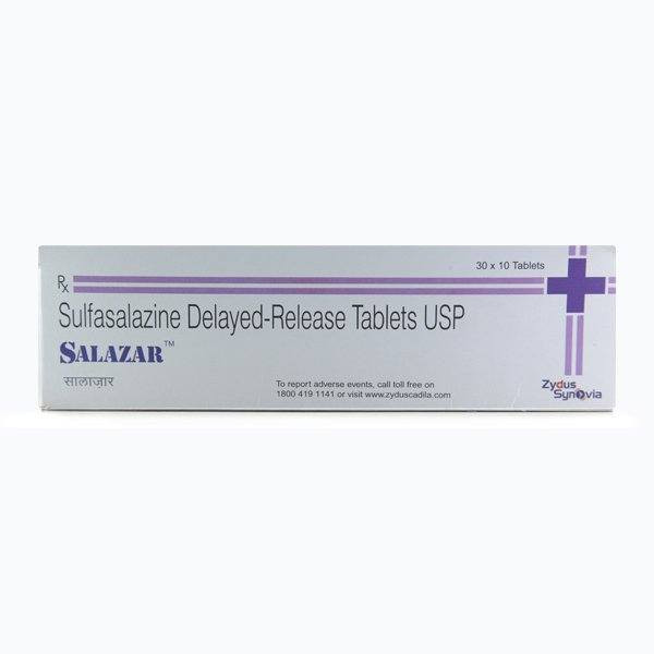 A box of Sulfasalazine 500mg Tab