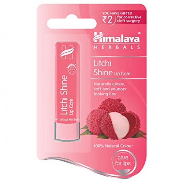 A pack of Litchi 4.5 gm (Himalaya) Shine Lip Care Balm