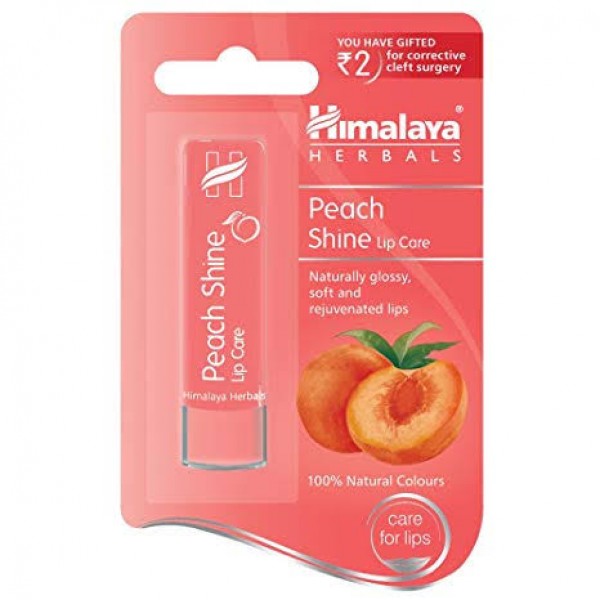 A pack of Peach 4.5 gm (Himalaya) Shine Lip Care balm