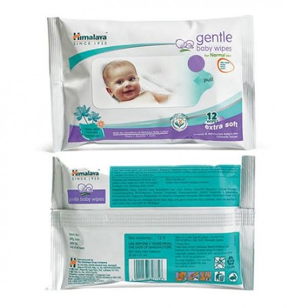Gentle Extra Soft Baby - Normal skin 12's (Himalaya) Wipes
