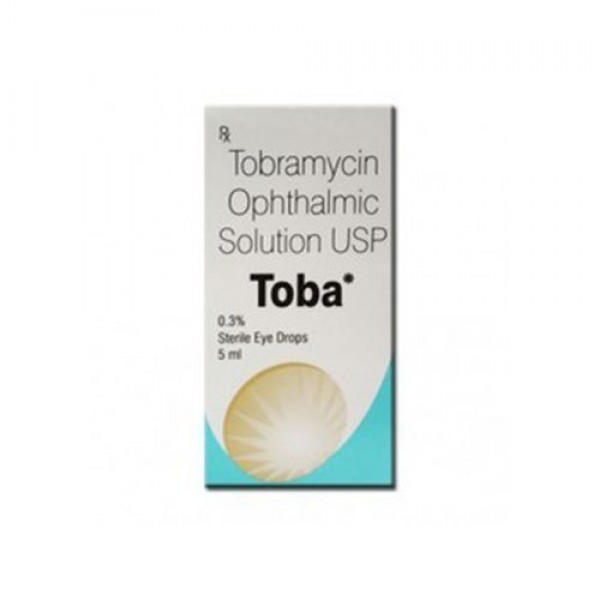 Box of generic Tobramycin 0.3 %  Eye Drop 5 ml