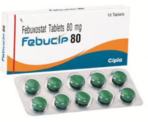 Box and a blister of Generic Uloric 80 mg Tab - Febuxostat