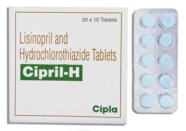 Box and a blister pack of Generic Prinzide H 5 mg / 12.5 mg Tab - Lisinopril / Hydrochlorothiazide