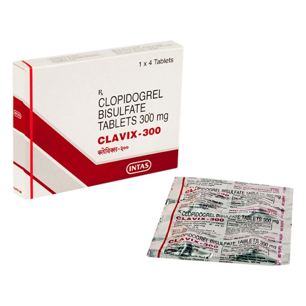 Box and a strip of Generic Plavix 300 mg Tab -  Clopidogrel
