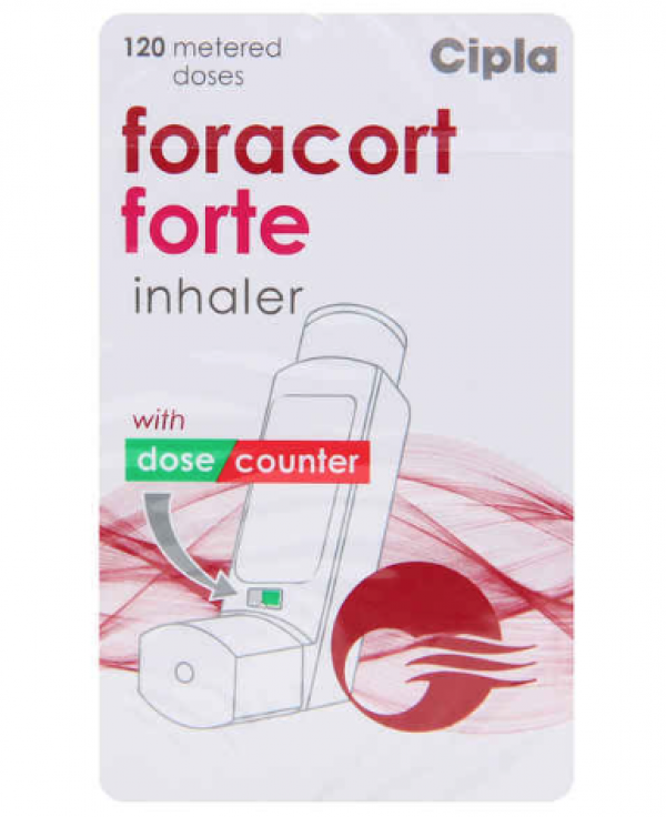 A box of Formoterol (12mcg) + Budesonide (400mcg) Inhaler 120 Doses