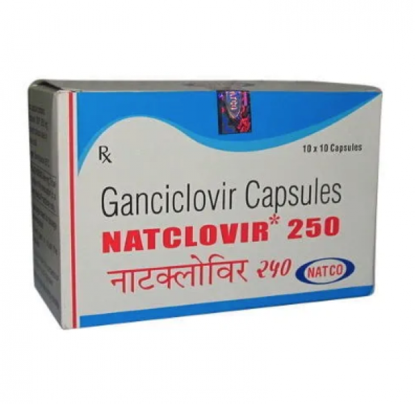 A box of Ganciclovir 250mg Caps
