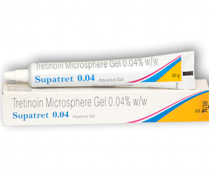 Tube and a box of generic Tretinoin 0.04 % Gel