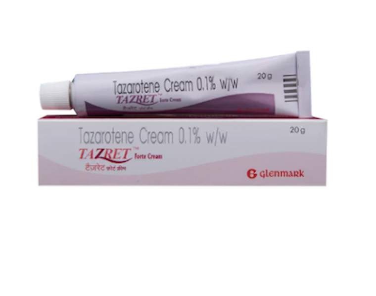 Tube and a box of generic Tazarotene 0.1 % Cream (20gm)