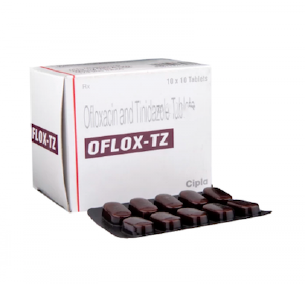 Box and a blister of Ofloxacin (200mg) and Tinidazole (600mg) Tablet
