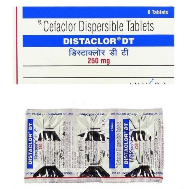 Box and a strip of generic Cefaclor 250mg Tablet