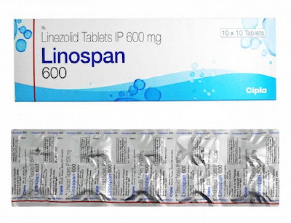 Box and a blister of generic Linezolid 600mg Tablet