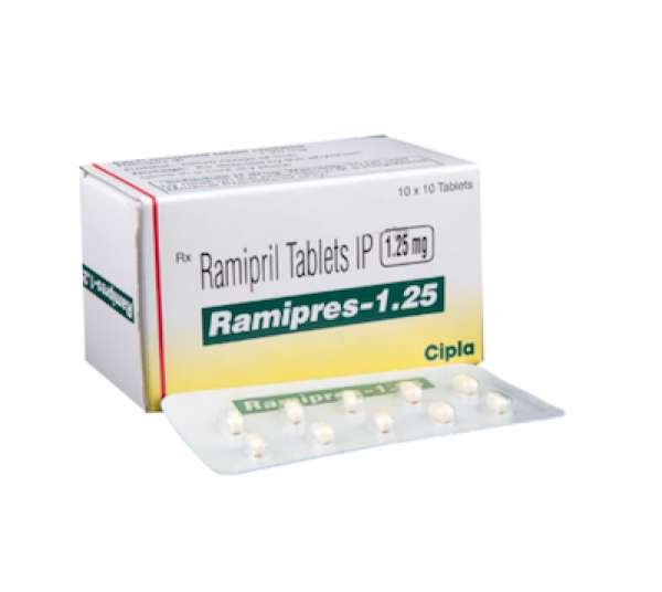 Box and blister strip of generic Ramipril 1.25mg capsules