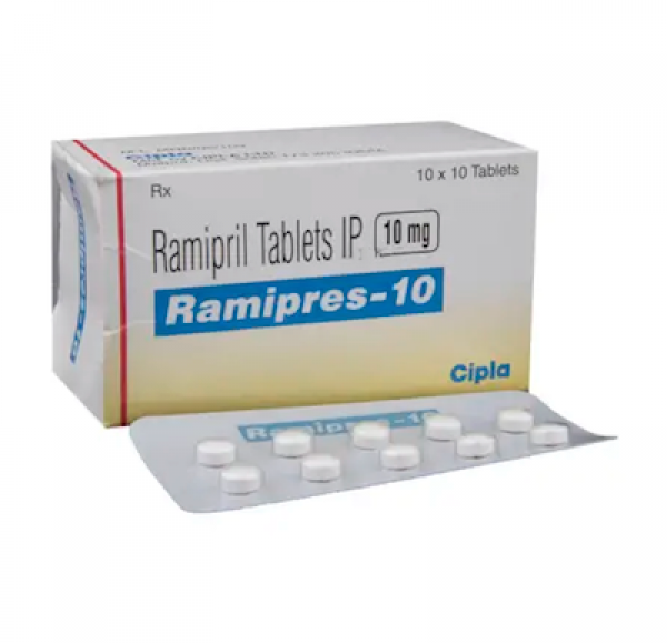 Box and blister strip of generic Ramipril 10mg capsules