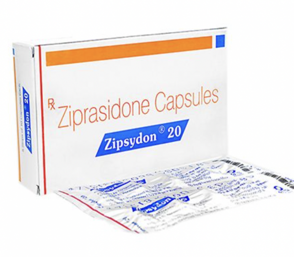A box and a strip of Ziprasidone 20mg Capsules
