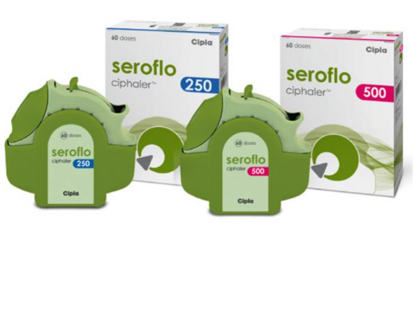 Box of generic Fluticasone propionate and salmeterol Diskus 500/50mcg