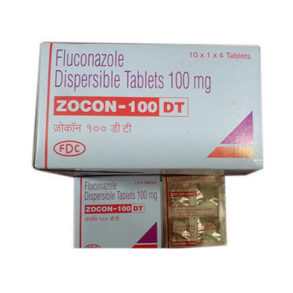 Box and blister strips of generic fluconazole 100mg tablet