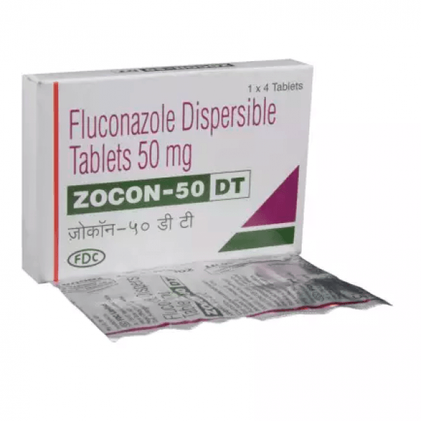 Box and blister strips of generic fluconazole 50mg tablet