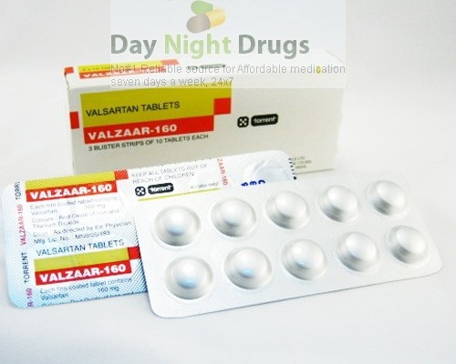 Box pack and blister strips of generic Valsartan 160mg tablets