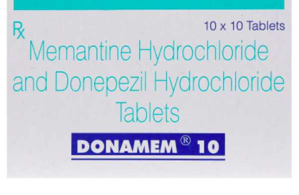 Box of Donepezil (5mg) and Memantine (10mg) Tablets