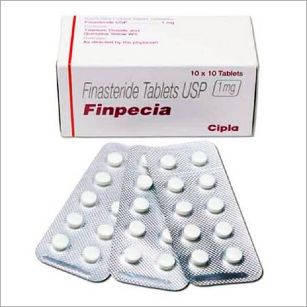 Box and two strip packs of generic Finasteride 1mg tablets