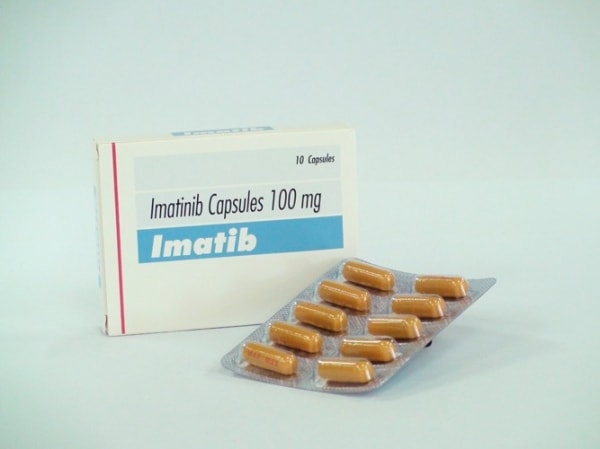 A box and a strip of Imatinib mesylate 100mg Tab 