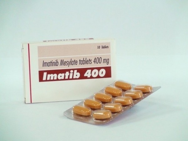 A box and a blister of Imatinib mesylate 400mg Tab