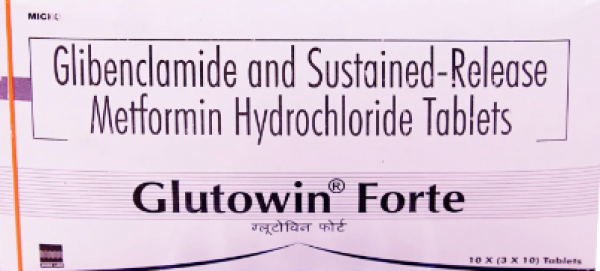 A strip of Glibenclamide (5mg) + Metformin (500mg) Tab