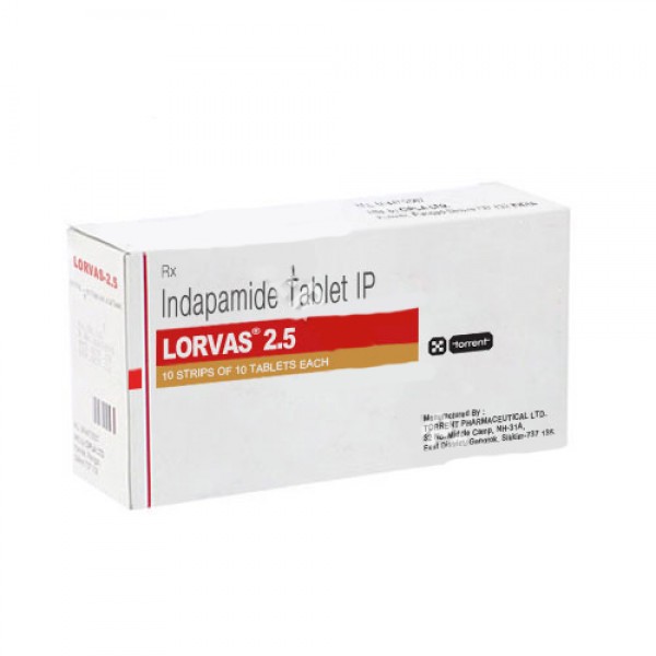 Box of generic Indapamide (2.5mg) Tab