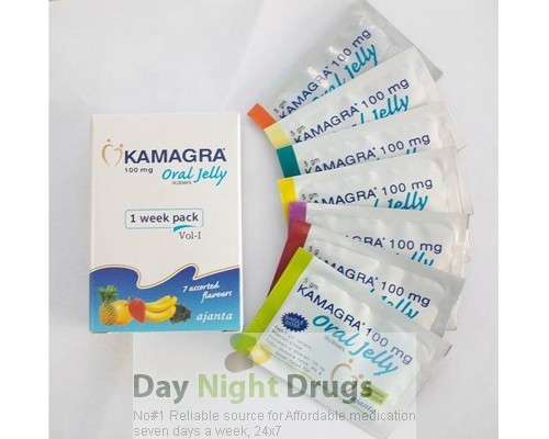 Box and a sachets of generic Sildenafil Citrate 100mg Oral jelly