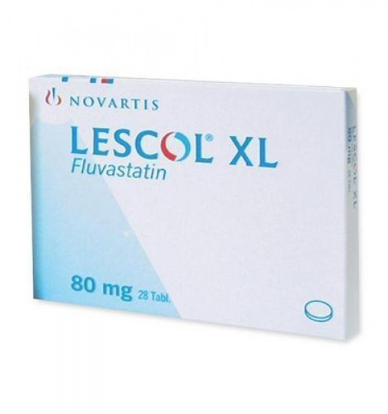 A box of Fluvastatin 80mg Tab 