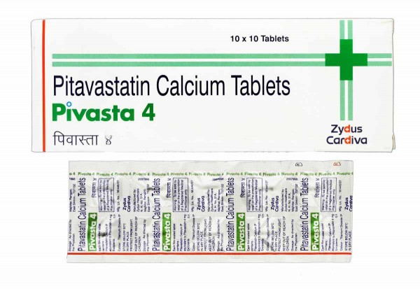 A box and a strip of Pitavastatin 4mg Tab