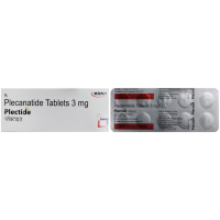 A box and strip of Plecanatide tabs