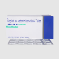 A pack and a strip of Sitagliptin + Metformin