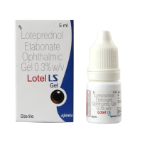 A box and a bottle of Generic Lotemax 0.3 Percent Gel