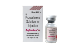 A box and a vial of Progesterone Injection