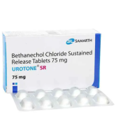 A box and a strip of Urecholine Generic 75mg Tablet