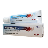 A pack and  a tube of Generic Benzocaine (20%) Gel